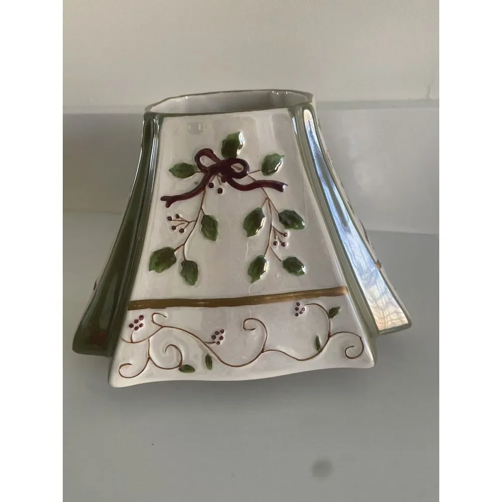 Yankee Candle Top Shade Berries Bows & Holly‎ Leaves Holiday Christmas Topper